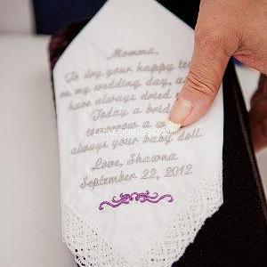 Custom Personalized Wedding Handkerchief/ Keepsake..