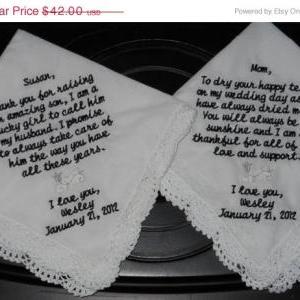 Set Of 2 Personalized Wedding Handkerchiefs To..