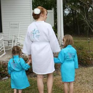 Bride Personalized Waffle Robe. With Backside..