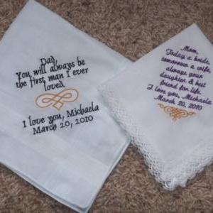 Personalized Wedding Handkerchief For Mom And Dad...