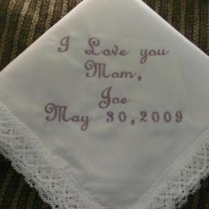 Custom Personalized Wedding Handkerchief/ Keepsake..