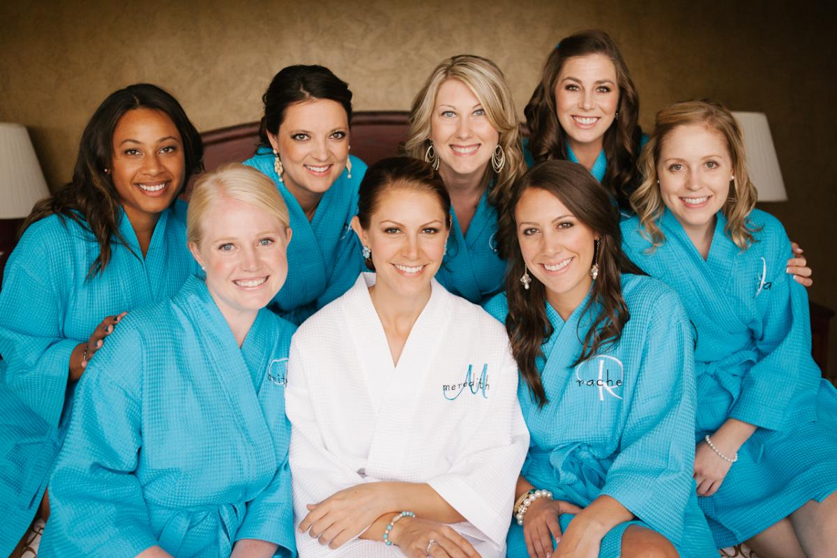 Custom Personalized Set Of 8 Waffle Robes For Bridal Party