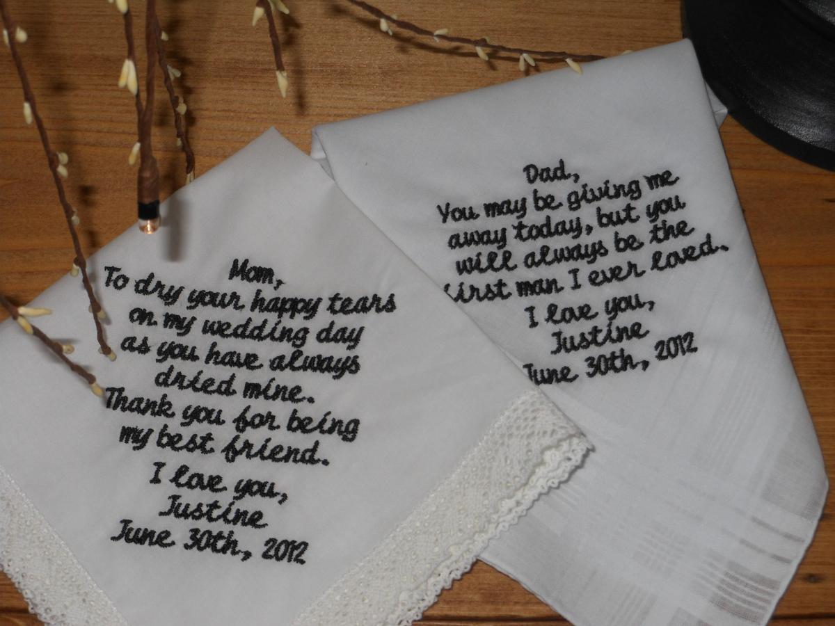wedding handkerchief for mom